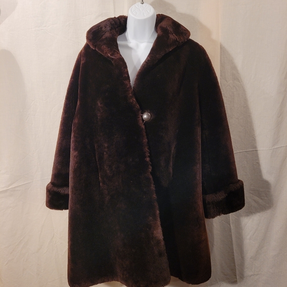 Vintage Mountain Goat Brown Fur Coat